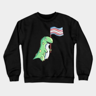 T-Rex For Trans Rights Funny Trans Pride Design Crewneck Sweatshirt